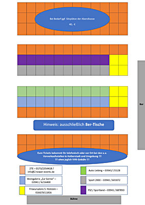 Der aktuelle Saalplan - Buchungsmöglichkeiten